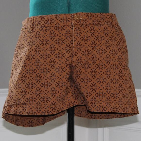 Patagonia Pants - Patagonia Brown Geometric Print Organic Cotton Shorts | Women’s Size 6